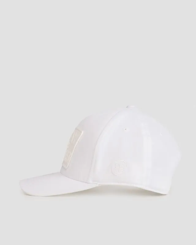 Cappellino bianco G/Fore Monochrome Pray for Birdies Stretch Twill Snapback