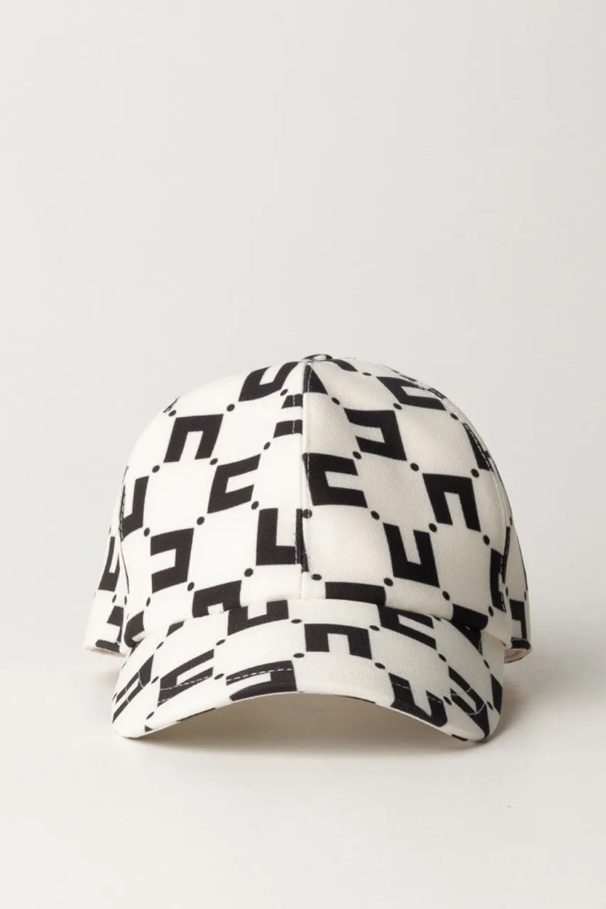 Cappellino da baseball stampa logo cubico BUTTER/BLACK