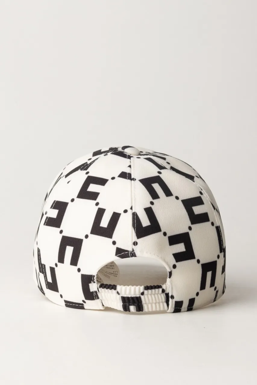 Cappellino da baseball stampa logo cubico BUTTER/BLACK
