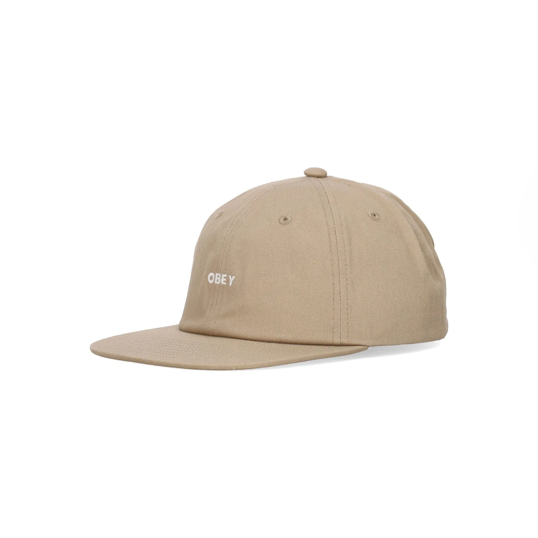 Cappellino Visiera Piatta Uomo Bold Twill 6 Panel Strapback Khaki