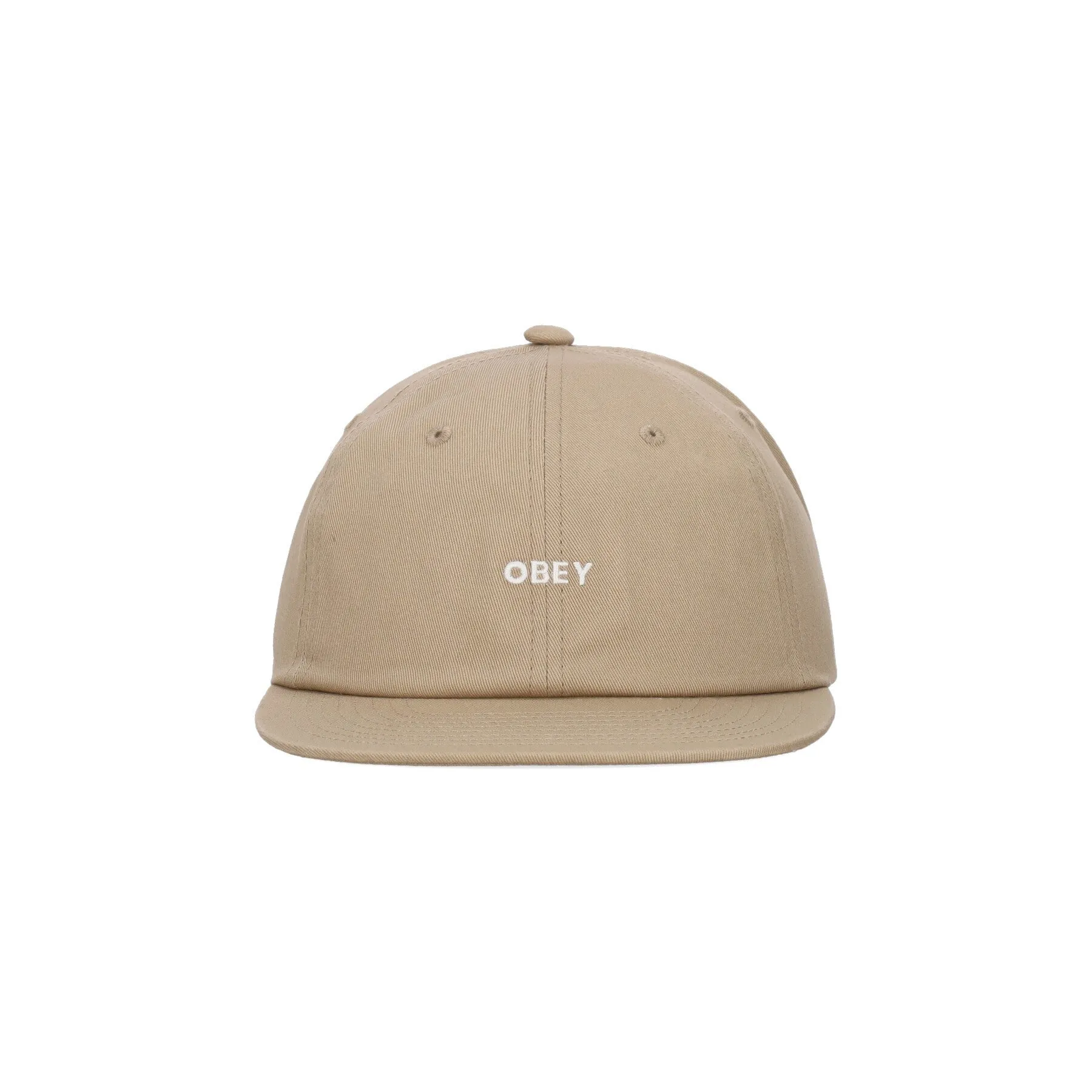 Cappellino Visiera Piatta Uomo Bold Twill 6 Panel Strapback Khaki
