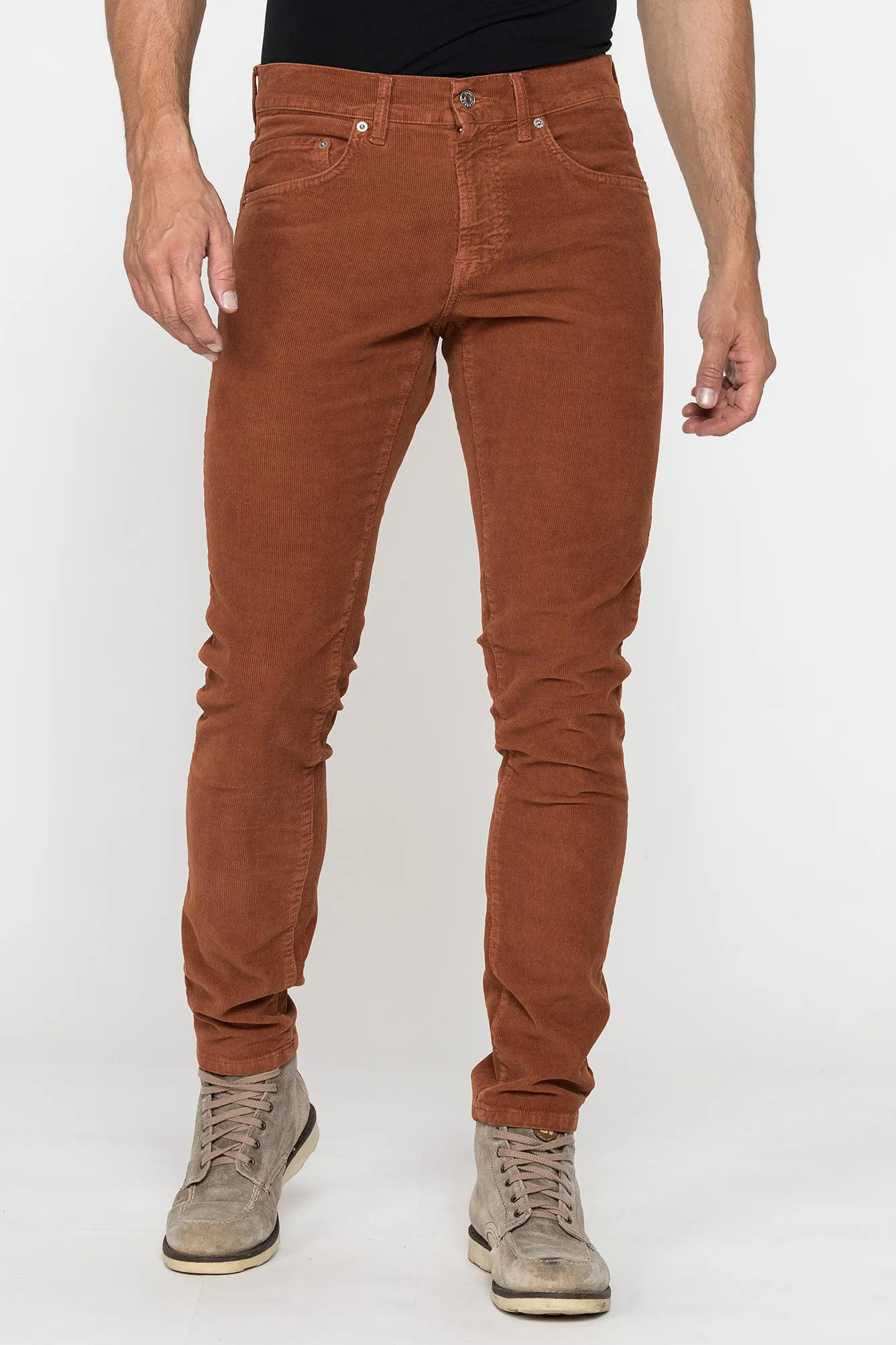 Carrera  ---------    ------------Pantalone in velluto 1000r stretch mod. 717 slim fit - Marrone sequoia