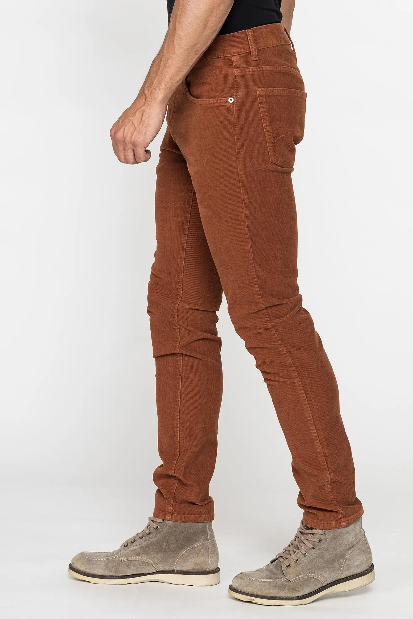 Carrera  ---------    ------------Pantalone in velluto 1000r stretch mod. 717 slim fit - Marrone sequoia
