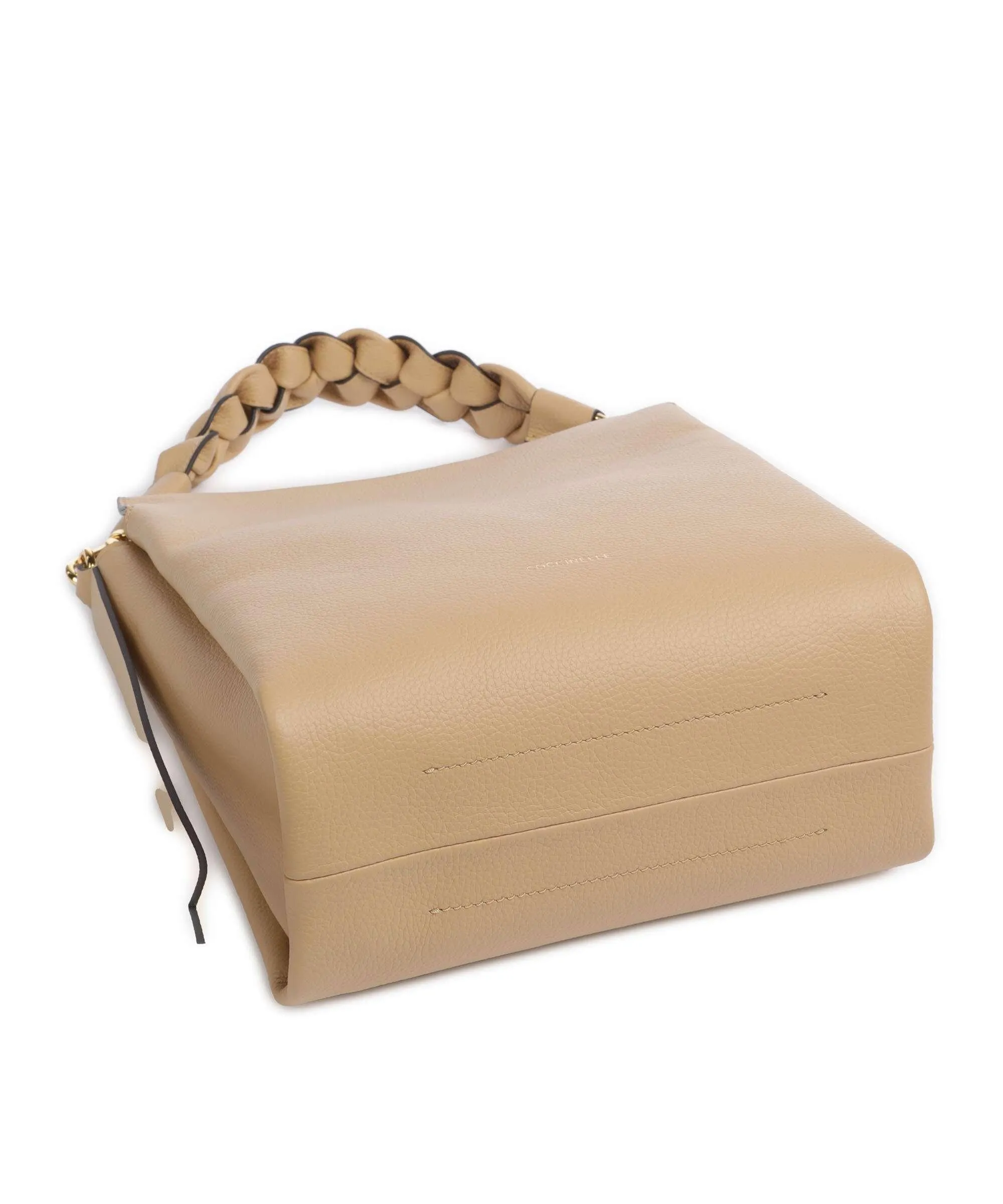  Coccinelle Boheme Grana Double Borsa a mano pelle granulata beige  