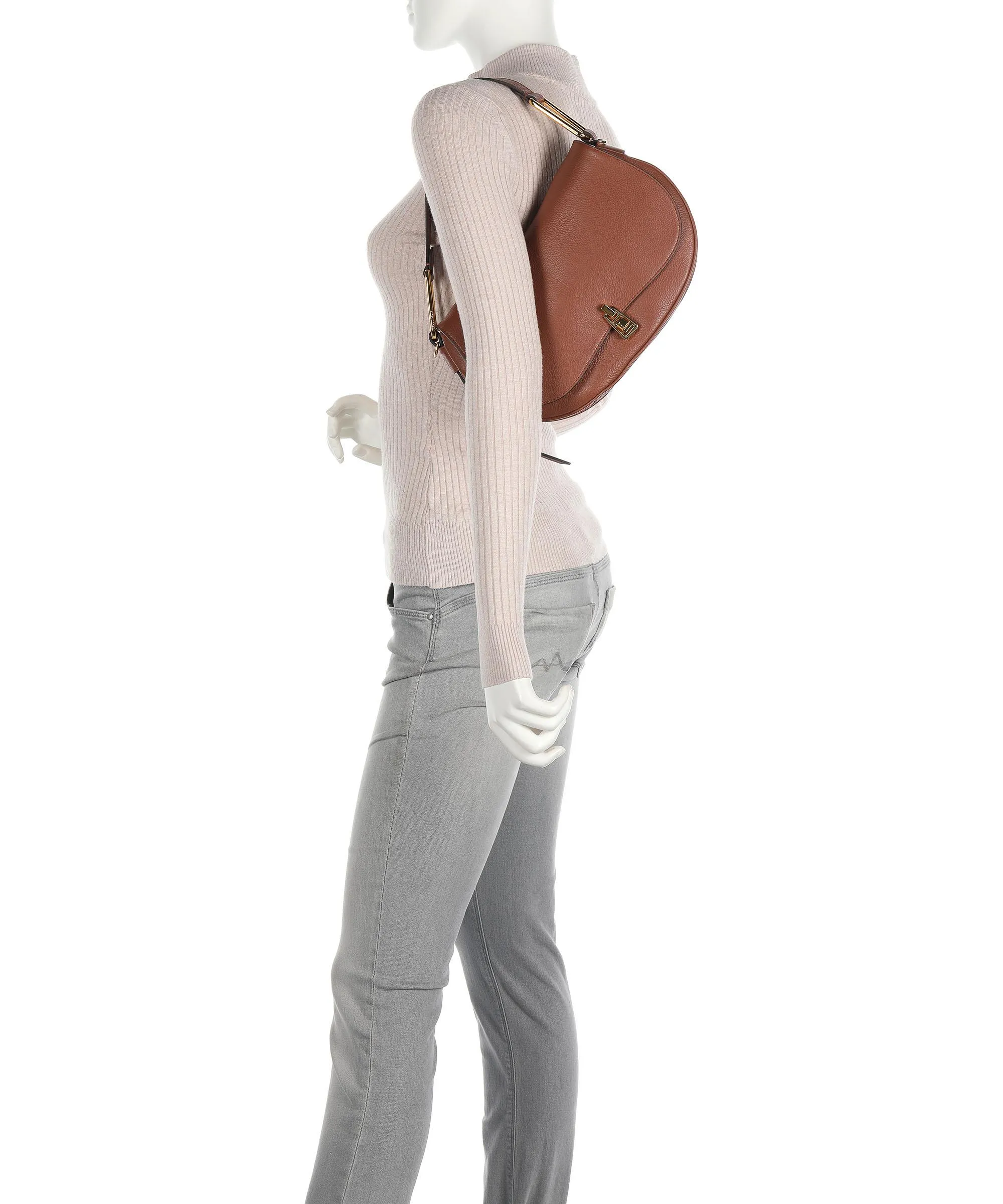  Coccinelle Magie Borsa hobo pelle granulata marrone  
