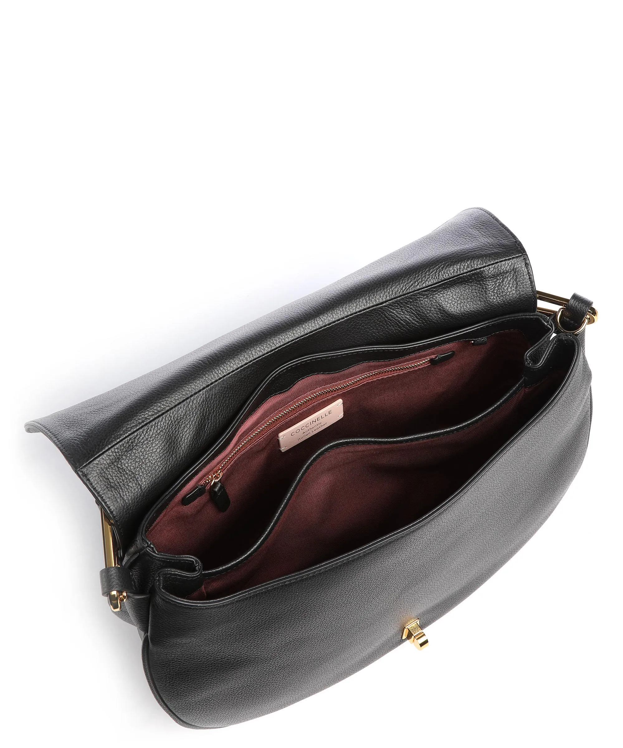  Coccinelle Magie Borsa hobo pelle granulata nero  
