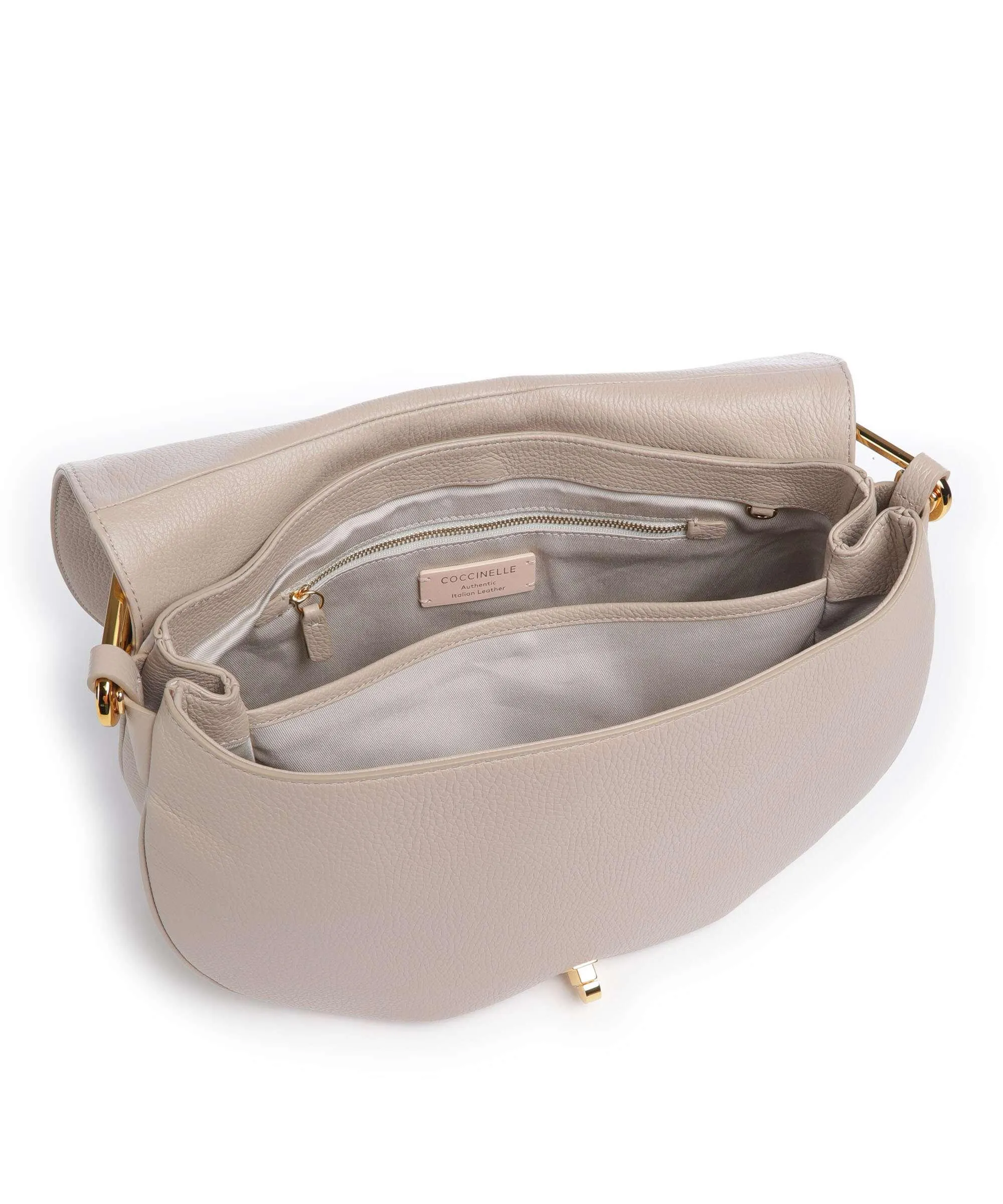  Coccinelle Magie Soft Borsa hobo pelle di vacchetta grana beige  