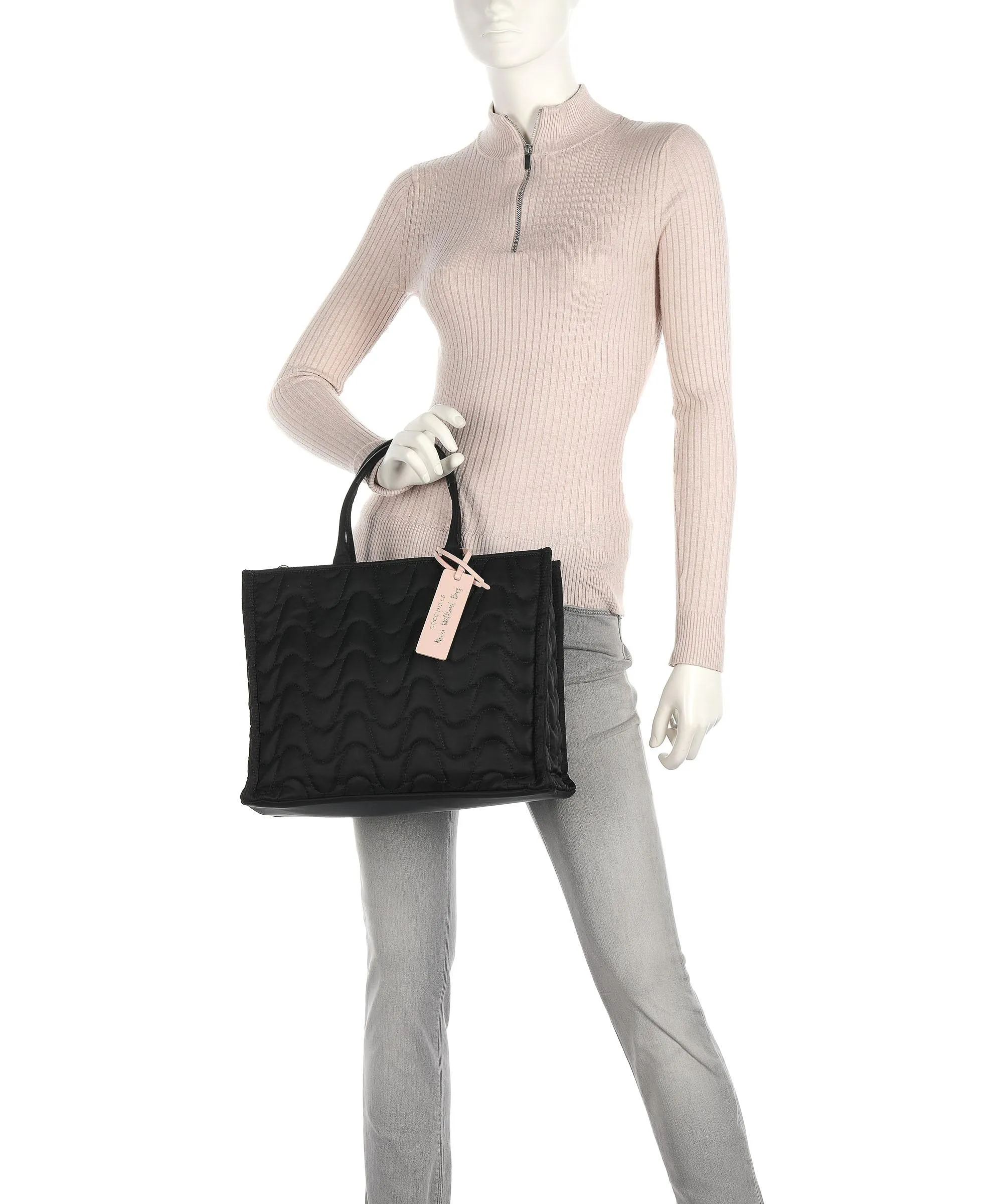  Coccinelle Never Without Bag Borsa a mano nylon nero  