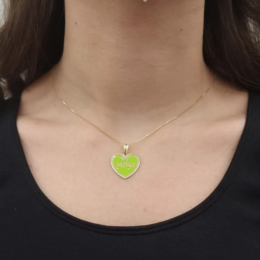 Collana “Mom Verde” in Argento 925% Rodiato In Oro 18kt