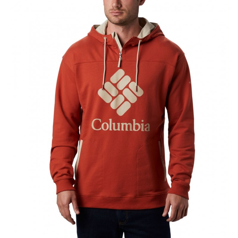 Columbia Felpa con cappuccio Columbia Lodge™ French Terry da uomo Carnelian Red.