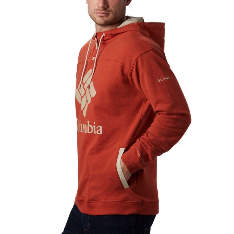 Columbia Felpa con cappuccio Columbia Lodge™ French Terry da uomo Carnelian Red.