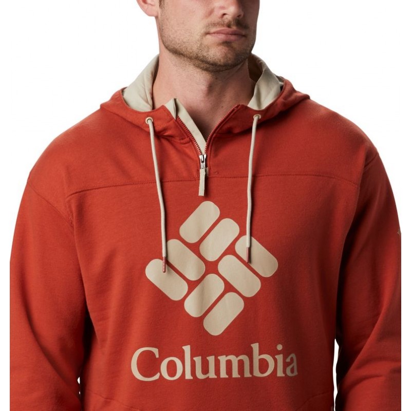 Columbia Felpa con cappuccio Columbia Lodge™ French Terry da uomo Carnelian Red.