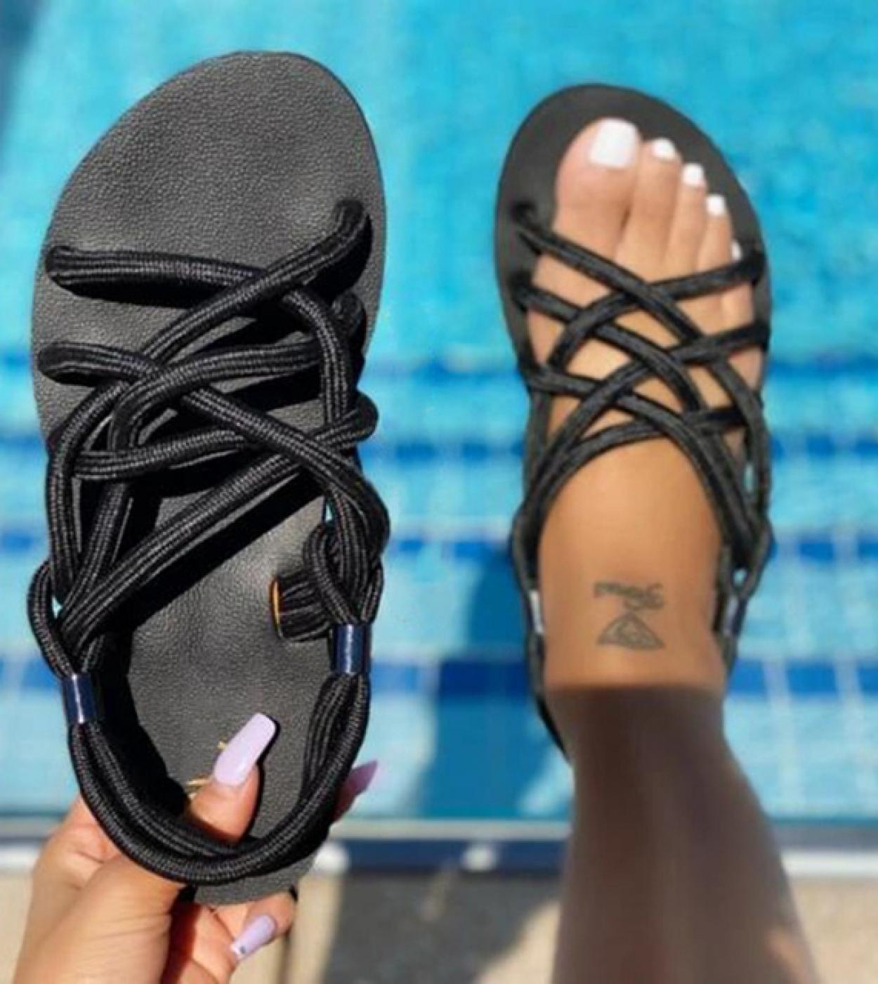 Comemore 2022 Large Size 43 Women Slip On Summer Flat Womens Shoes Fashion Sandali da spiaggia Espadrillas casual Nero Free