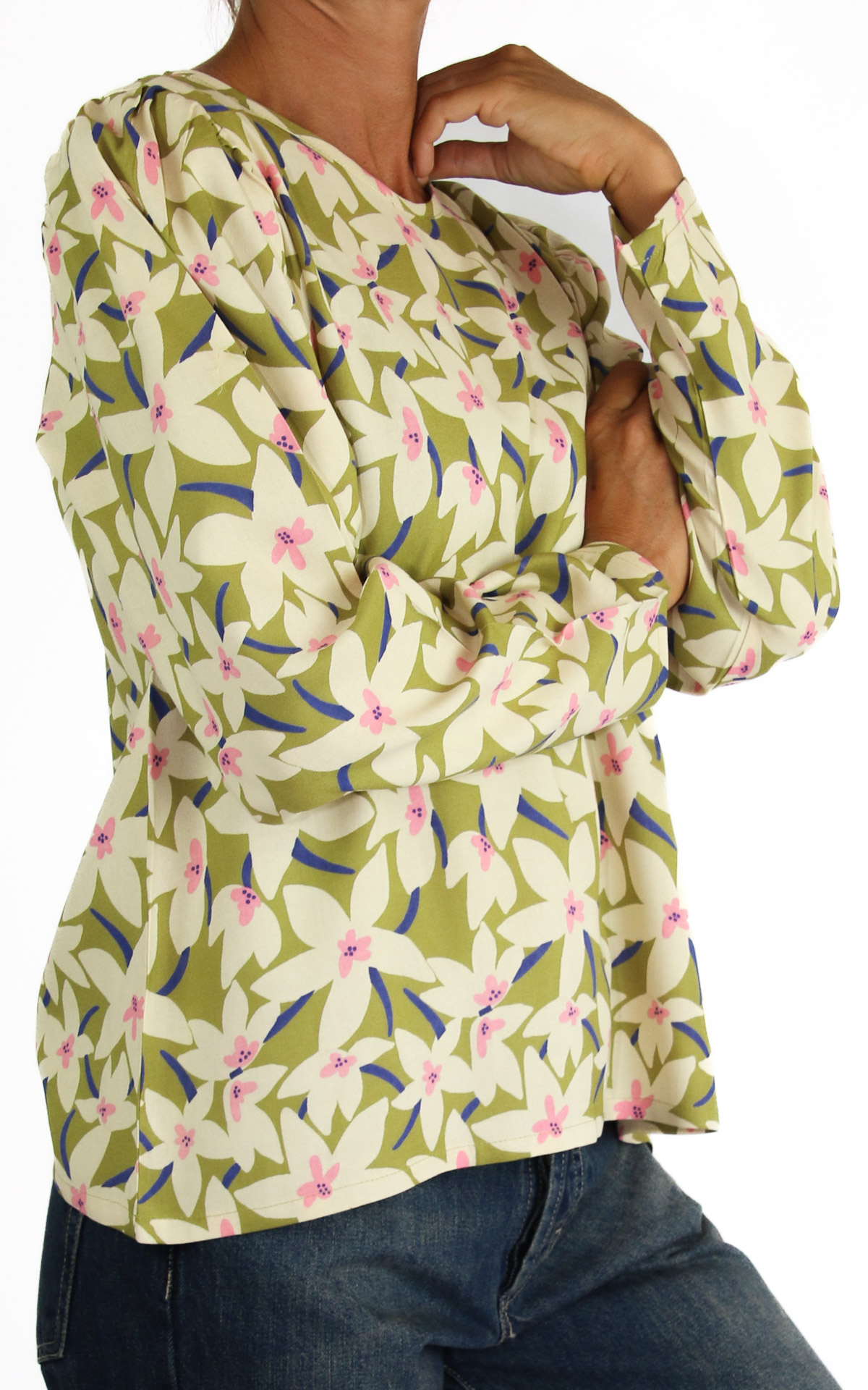 Compania Fantastica – camicia fantasia – verde lime/ blu
