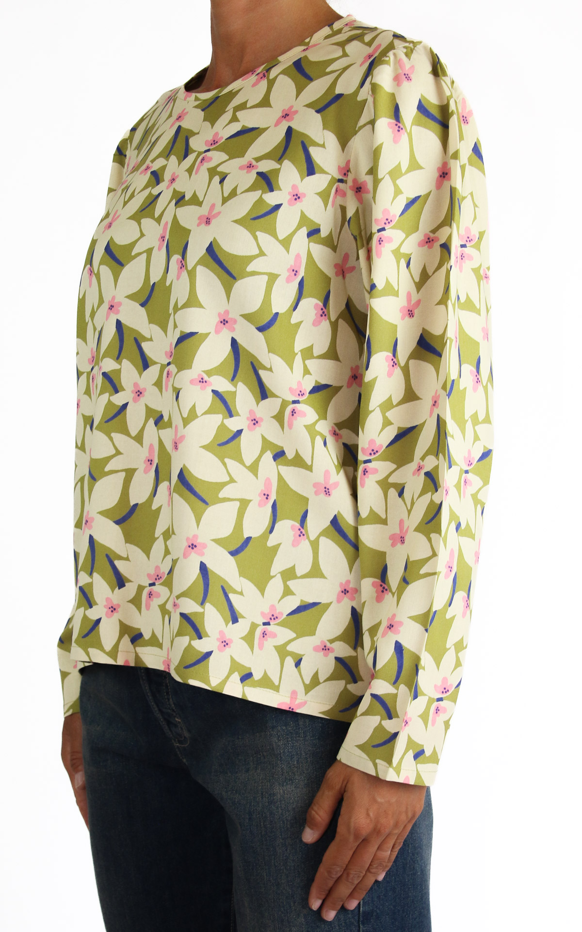 Compania Fantastica – camicia fantasia – verde lime/ blu