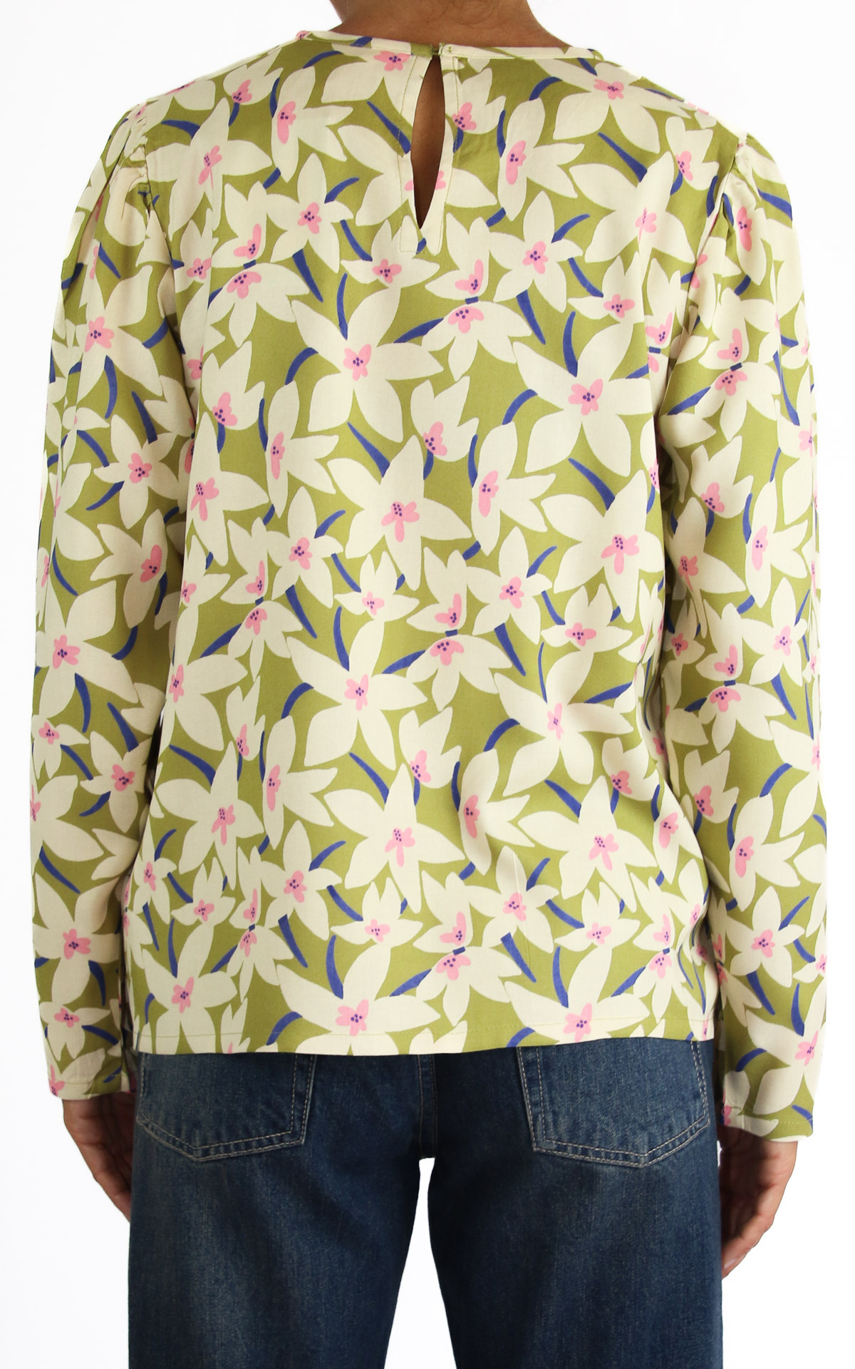 Compania Fantastica – camicia fantasia – verde lime/ blu