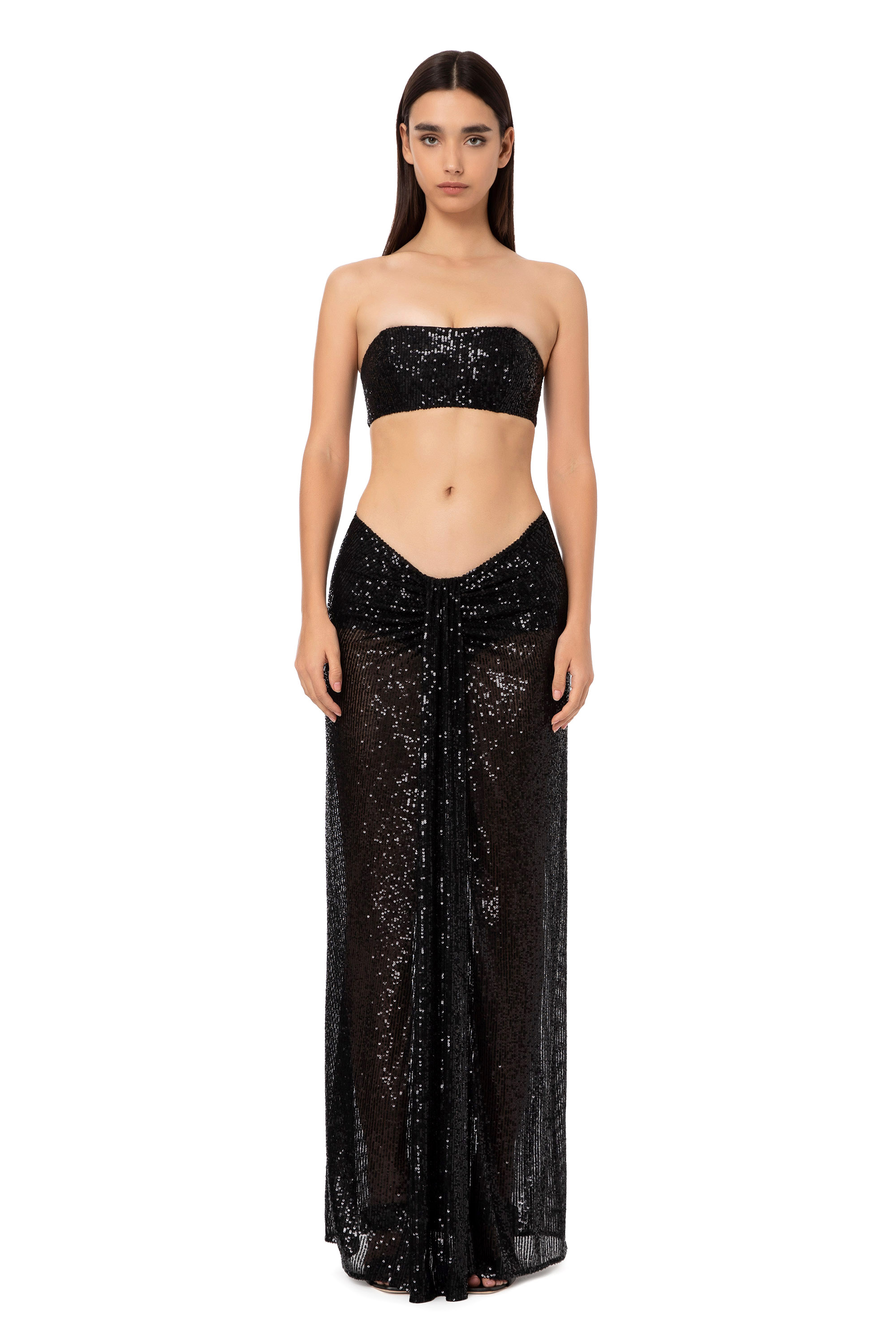 Completo top e gonna in paillettes