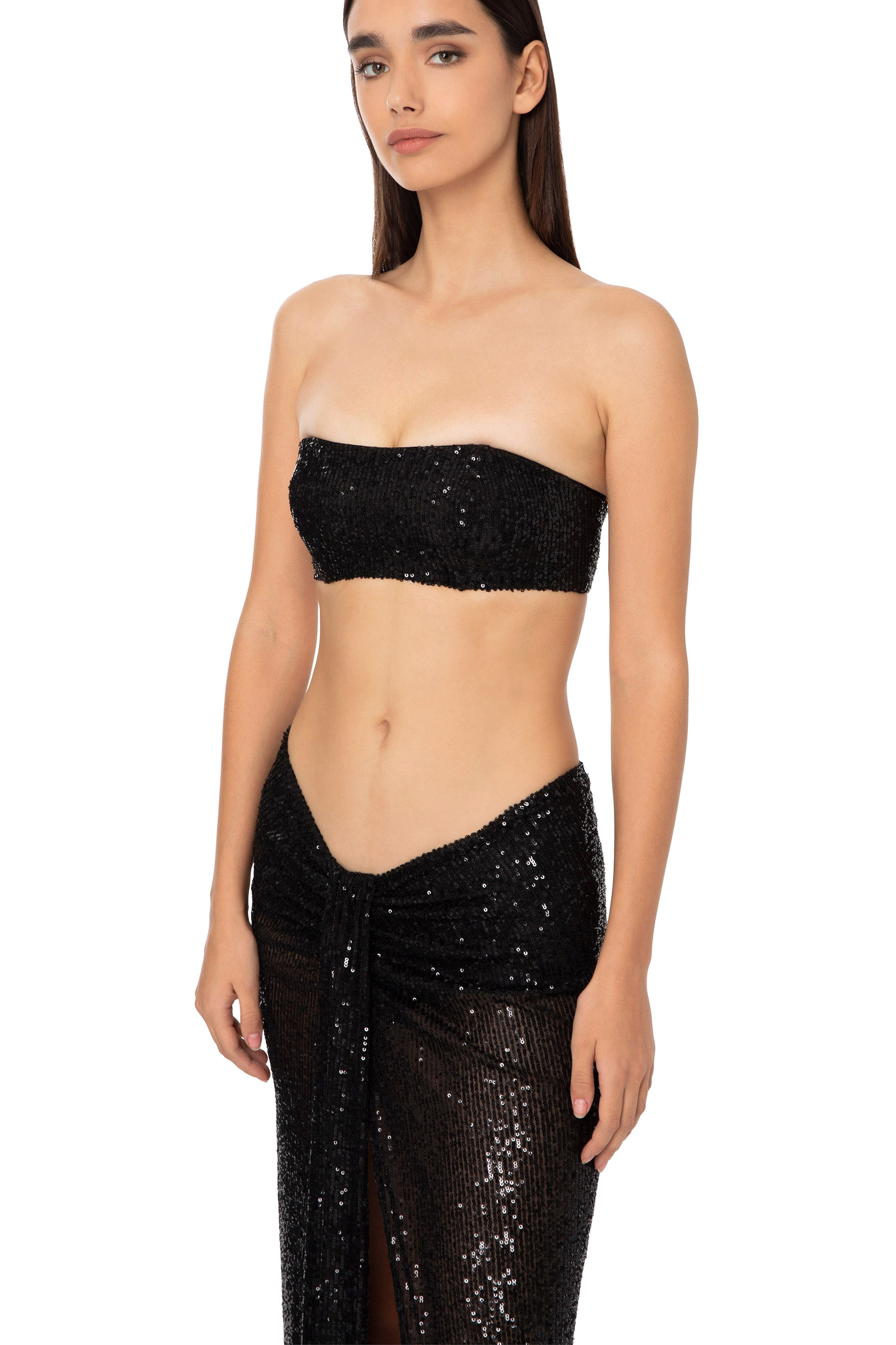 Completo top e gonna in paillettes