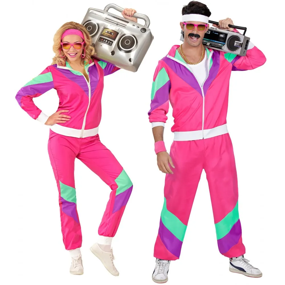 Costume Tuta Anni 80 Unisex per Feste a Tema, Taglia S, Adulto