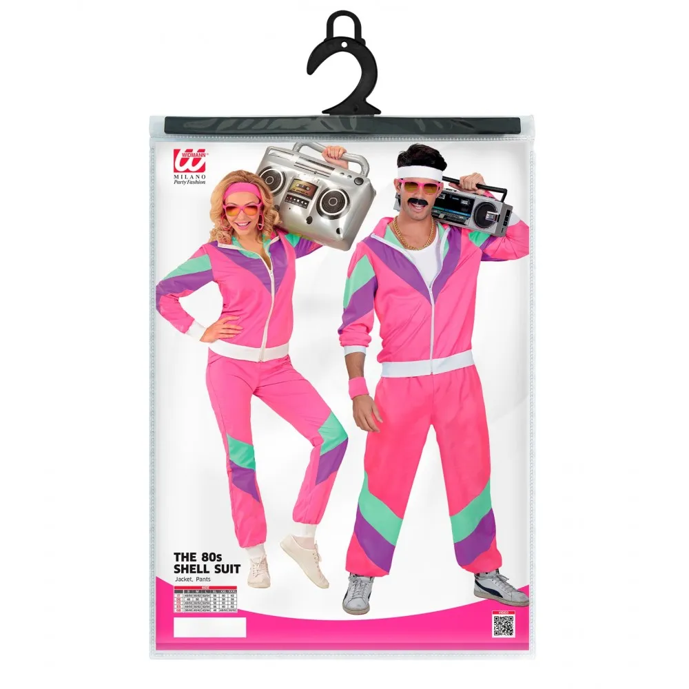 Costume Tuta Anni 80 Unisex per Feste a Tema, Taglia S, Adulto