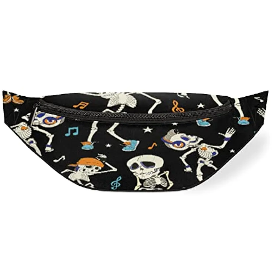 Dancing Skeleton Marsupio per donna uomo, divertente scheletro umano marsupio marsupio leggero, borsa da cintura regalo per cors