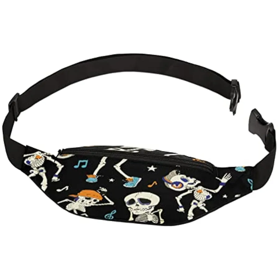 Dancing Skeleton Marsupio per donna uomo, divertente scheletro umano marsupio marsupio leggero, borsa da cintura regalo per cors