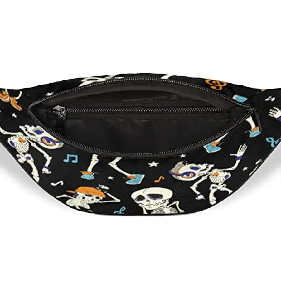 Dancing Skeleton Marsupio per donna uomo, divertente scheletro umano marsupio marsupio leggero, borsa da cintura regalo per cors