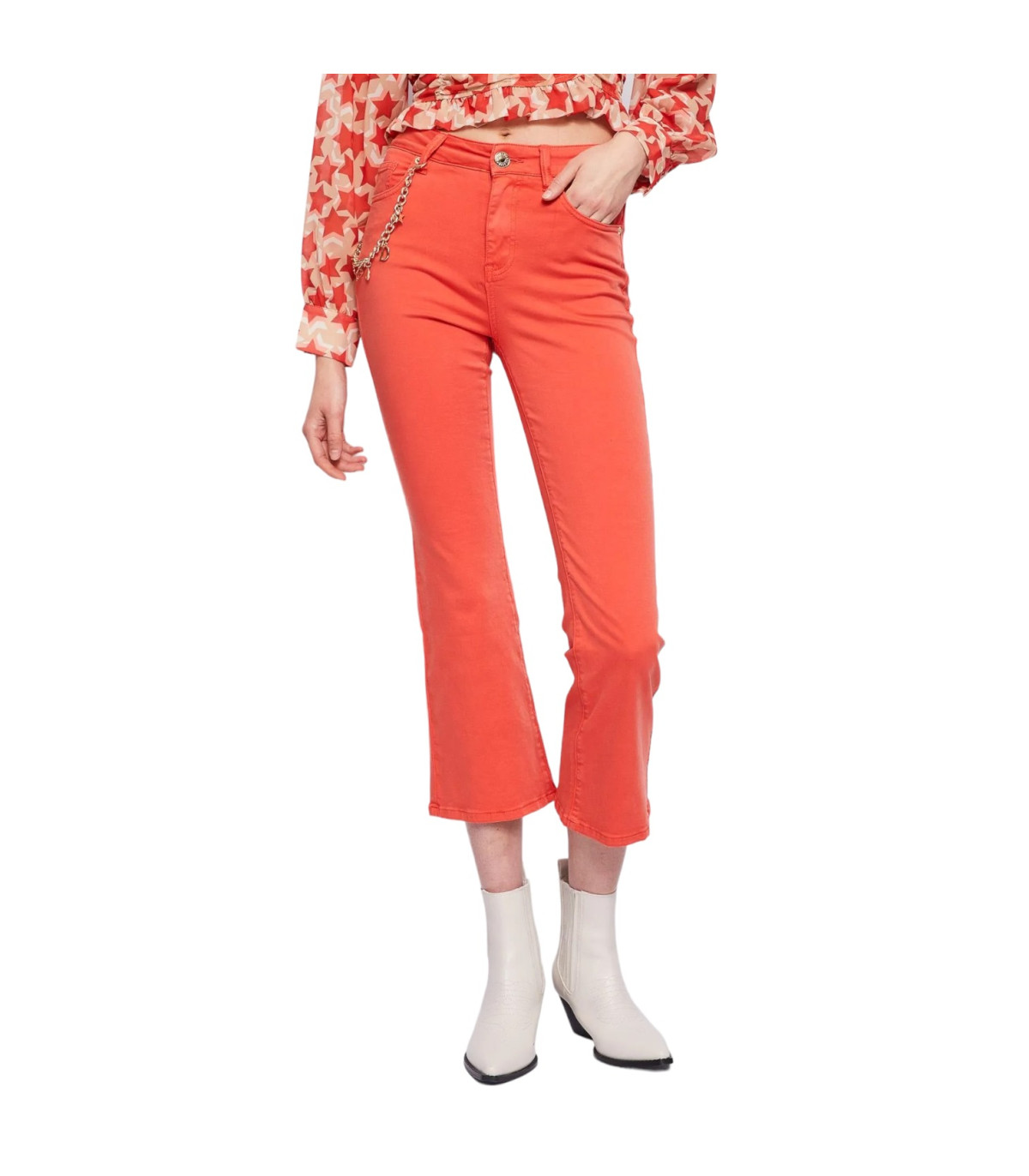 Denny Rose Jeans Donna Pantaloni   Flaire Cropped