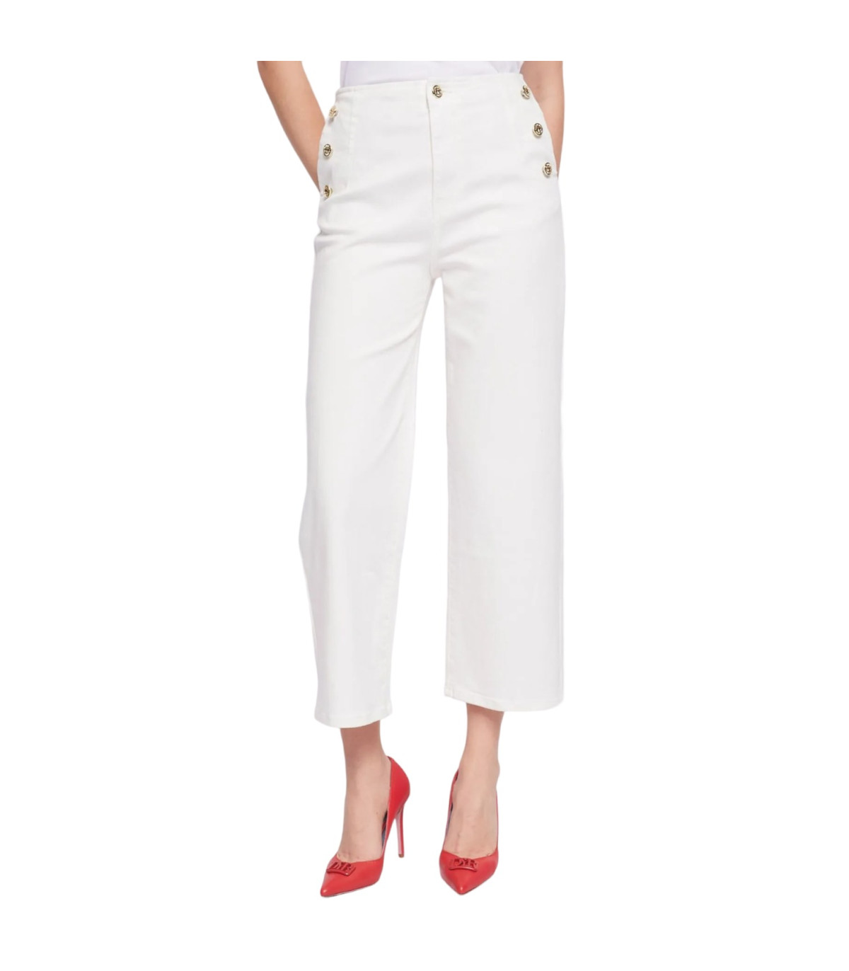 Denny Rose Jeans Donna Pantaloni   Wide Cropped