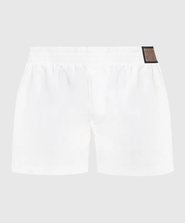 Dolce&Gabbana Shorts da bagno bianchi con logo M4E51TFUSFW