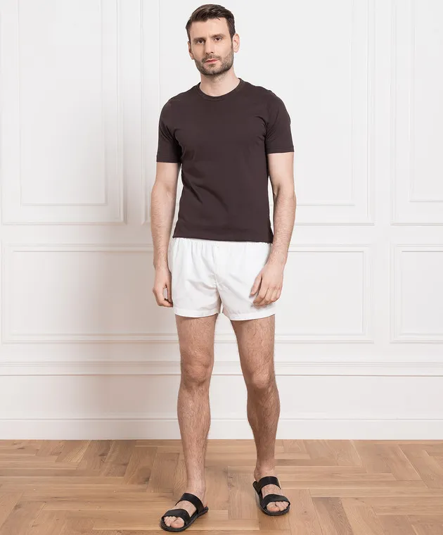 Dolce&Gabbana Shorts da bagno bianchi con logo M4E51TFUSFW