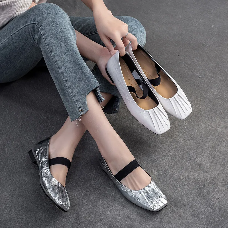 Donne Casual Ballerine in Pelle Intrecciata Morbida