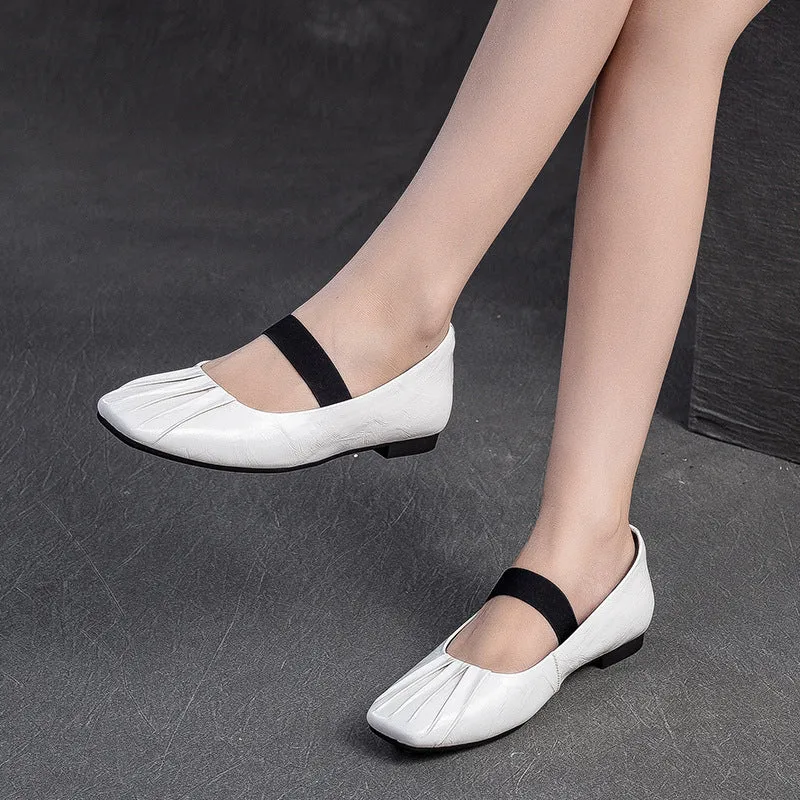 Donne Casual Ballerine in Pelle Intrecciata Morbida