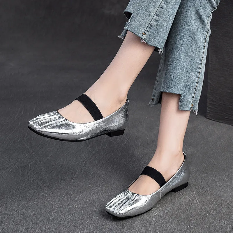 Donne Casual Ballerine in Pelle Intrecciata Morbida