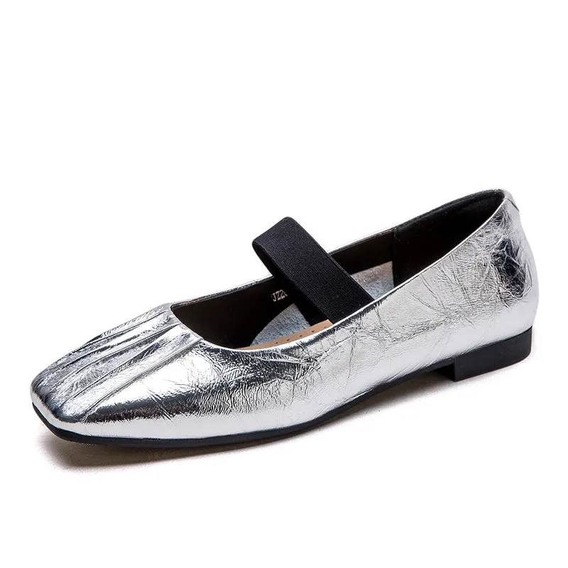 Donne Casual Ballerine in Pelle Intrecciata Morbida