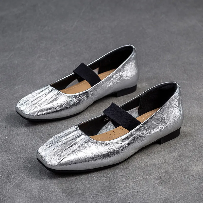 Donne Casual Ballerine in Pelle Intrecciata Morbida