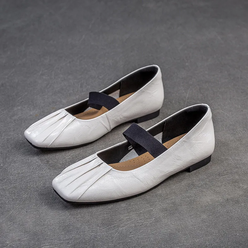 Donne Casual Ballerine in Pelle Intrecciata Morbida