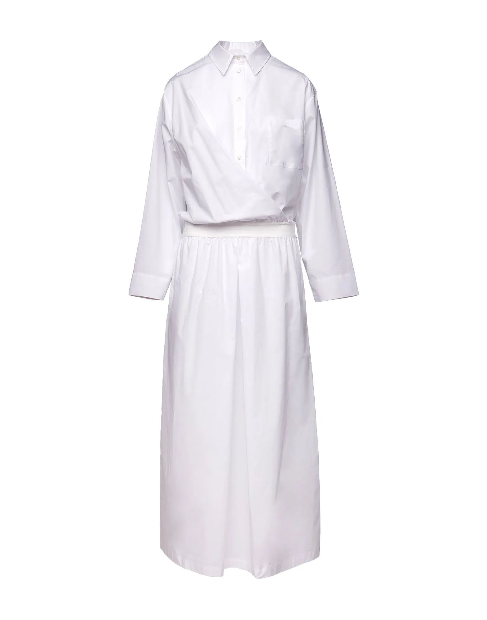 DOUUOD Abito Camicia Incrociata Lungo