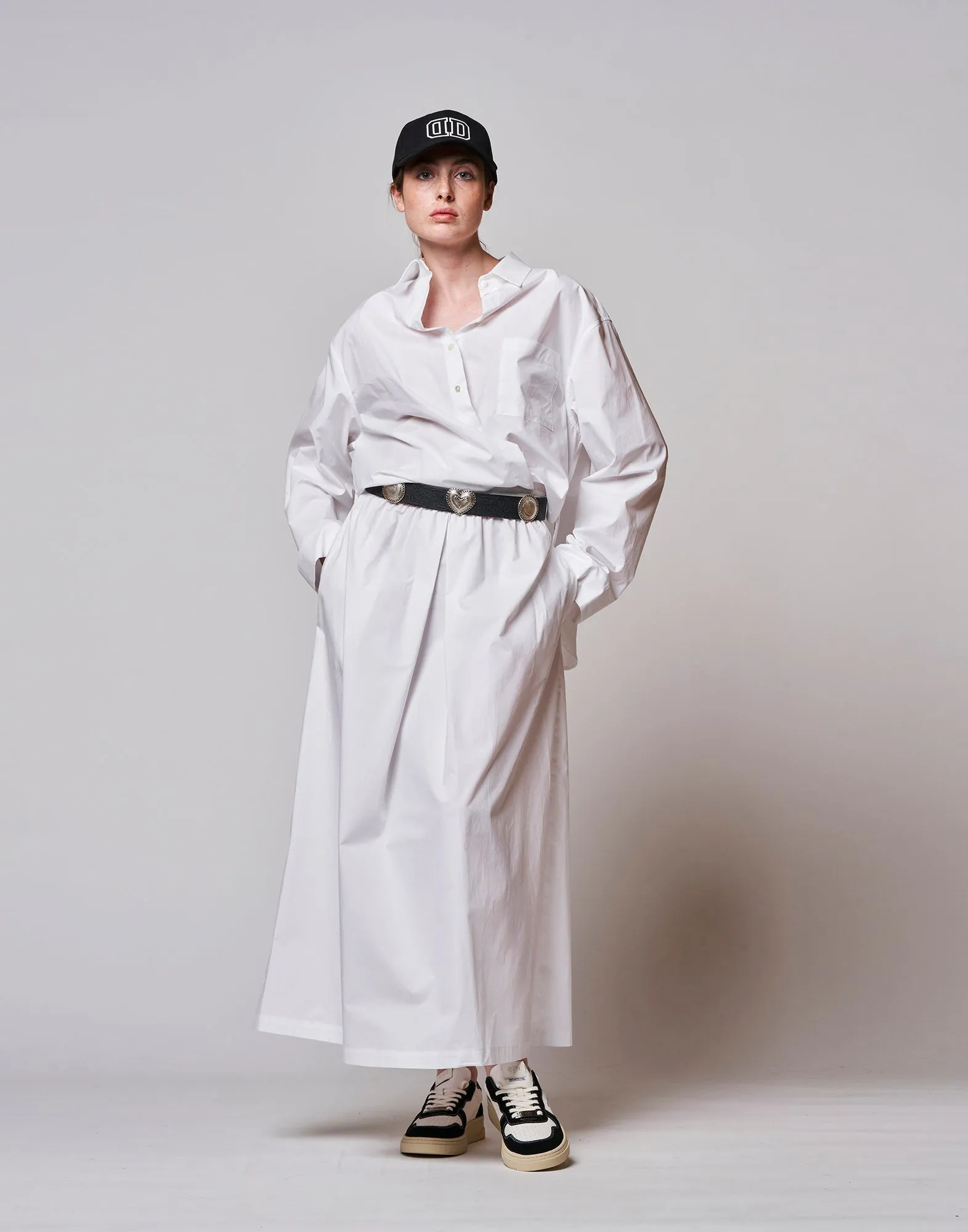 DOUUOD Abito Camicia Incrociata Lungo