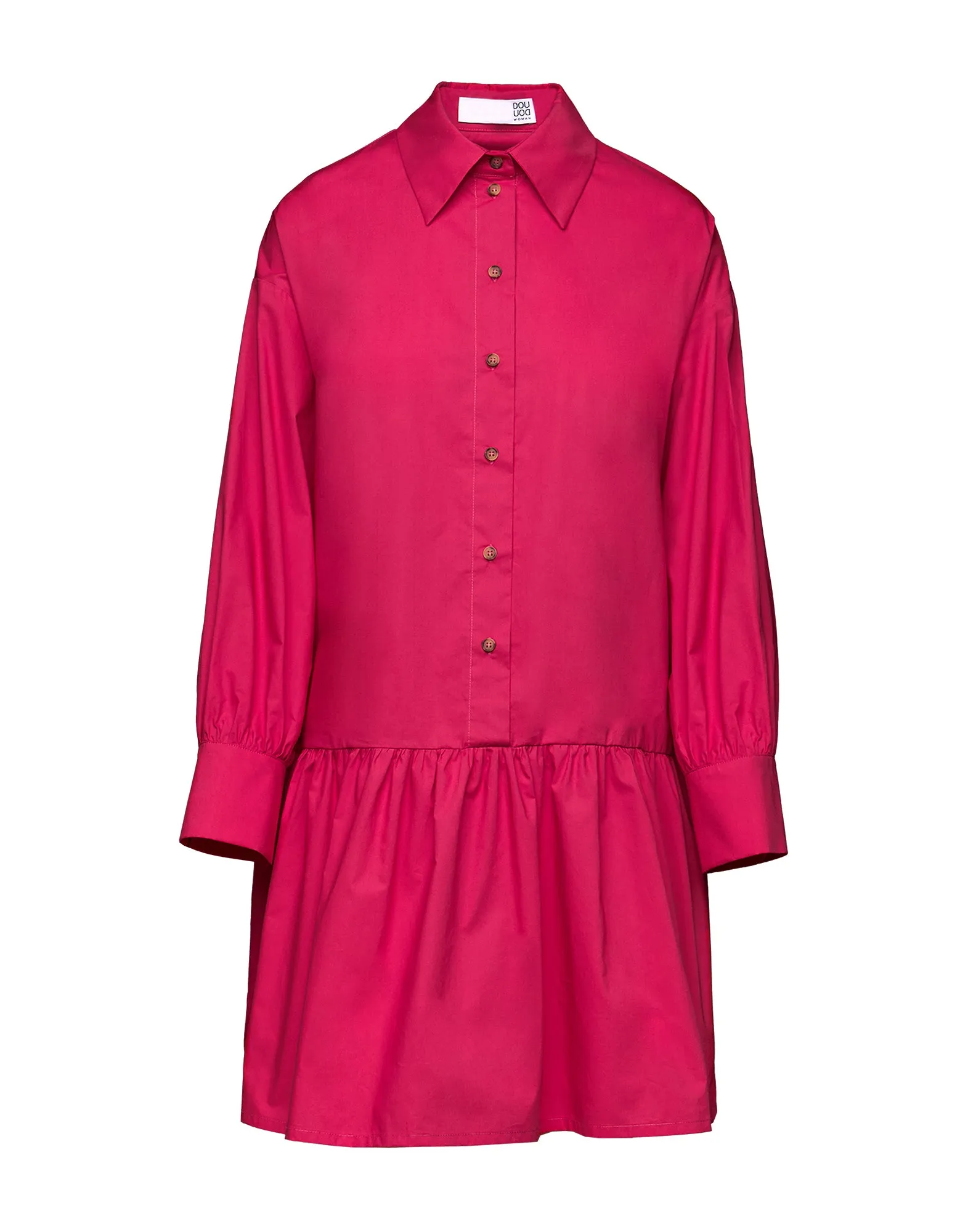 DOUUOD Abito Camicia Midi in Popeline