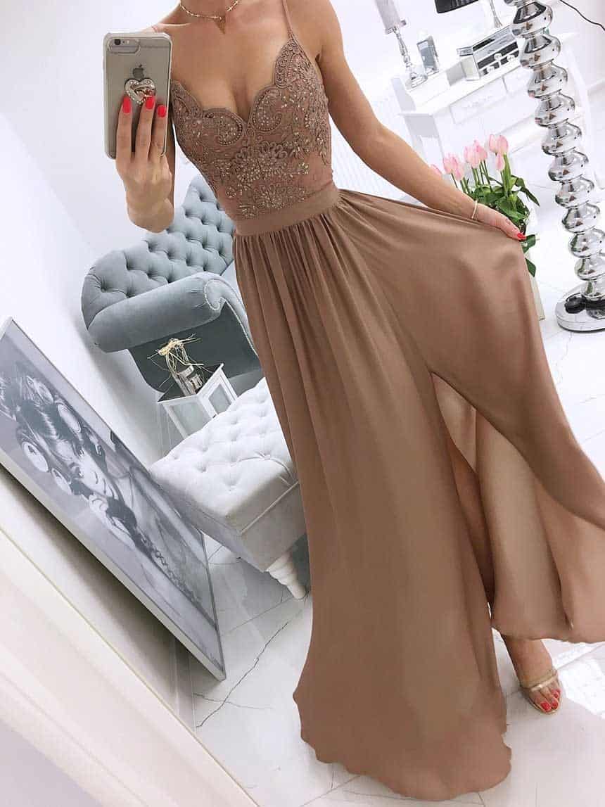 Elegante abito da cerimonia in leggero raso tipo seta