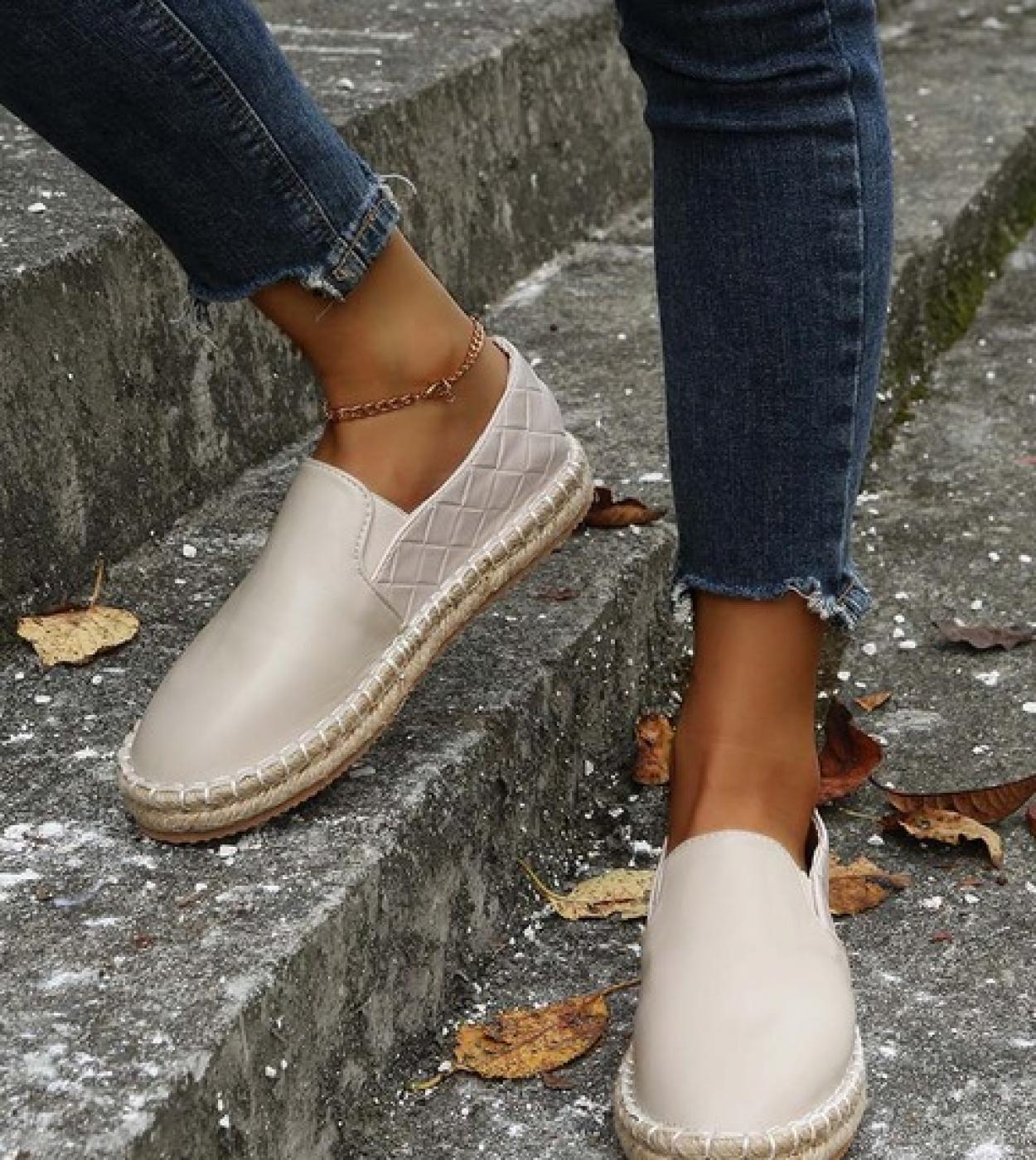 Espadrillas con punta tonda per donna 2022 New Real Rubber Sapatos Zapatillas Mujer Slip On Donna Confortevole punta tonda