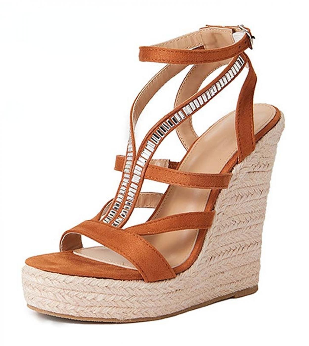Estate Sandali Con Plateau 2022 Moda Donna Cinturino Gladiatore Sandalo Zeppe Scarpe Casual Donna Peep Toe Espadrillas Donna