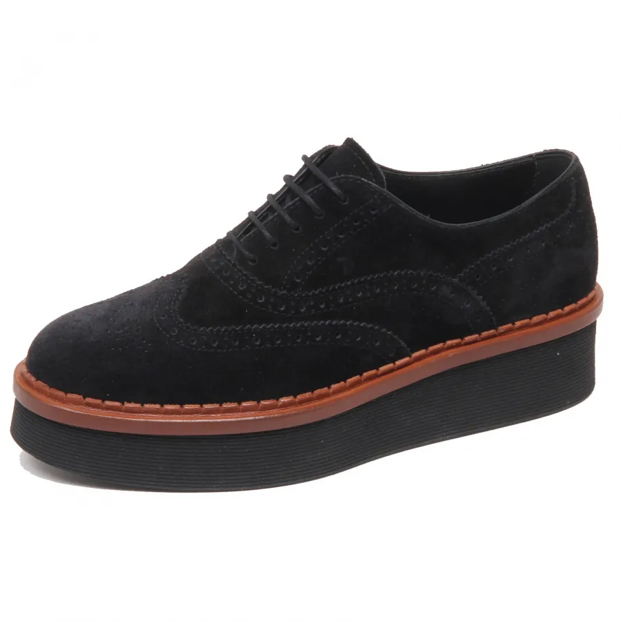 F3888 scarpa inglese donna black TOD’S scarpe suede shoe woman