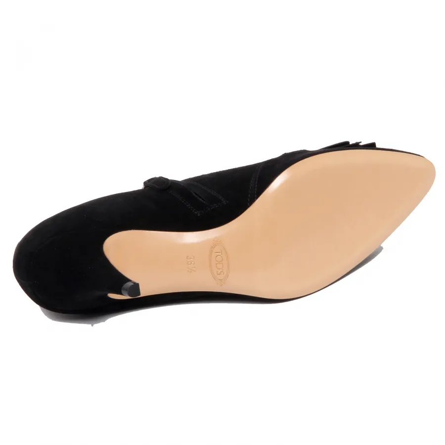 F7182 decollete donna black TOD’S scarpe suede shoe woman