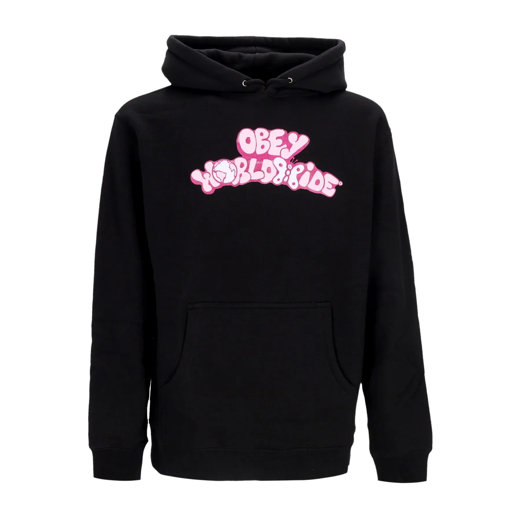 Felpa Cappuccio Donna W Worldwide Butterfly 2 Basic Hooded Fleece Black