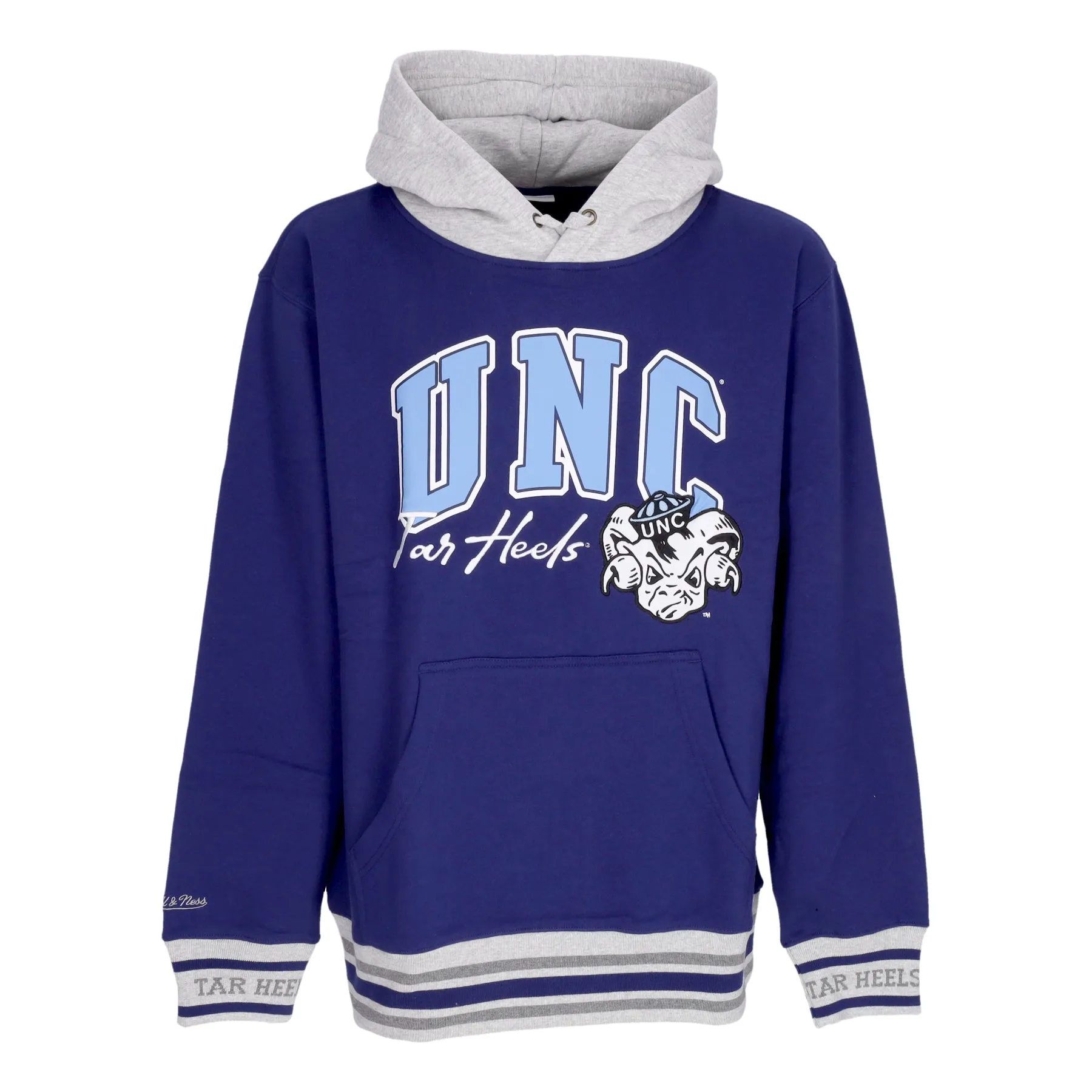 Felpa Cappuccio Uomo Ncaa Premium Vintage Logo Fleece Hoodie Unchee Navy