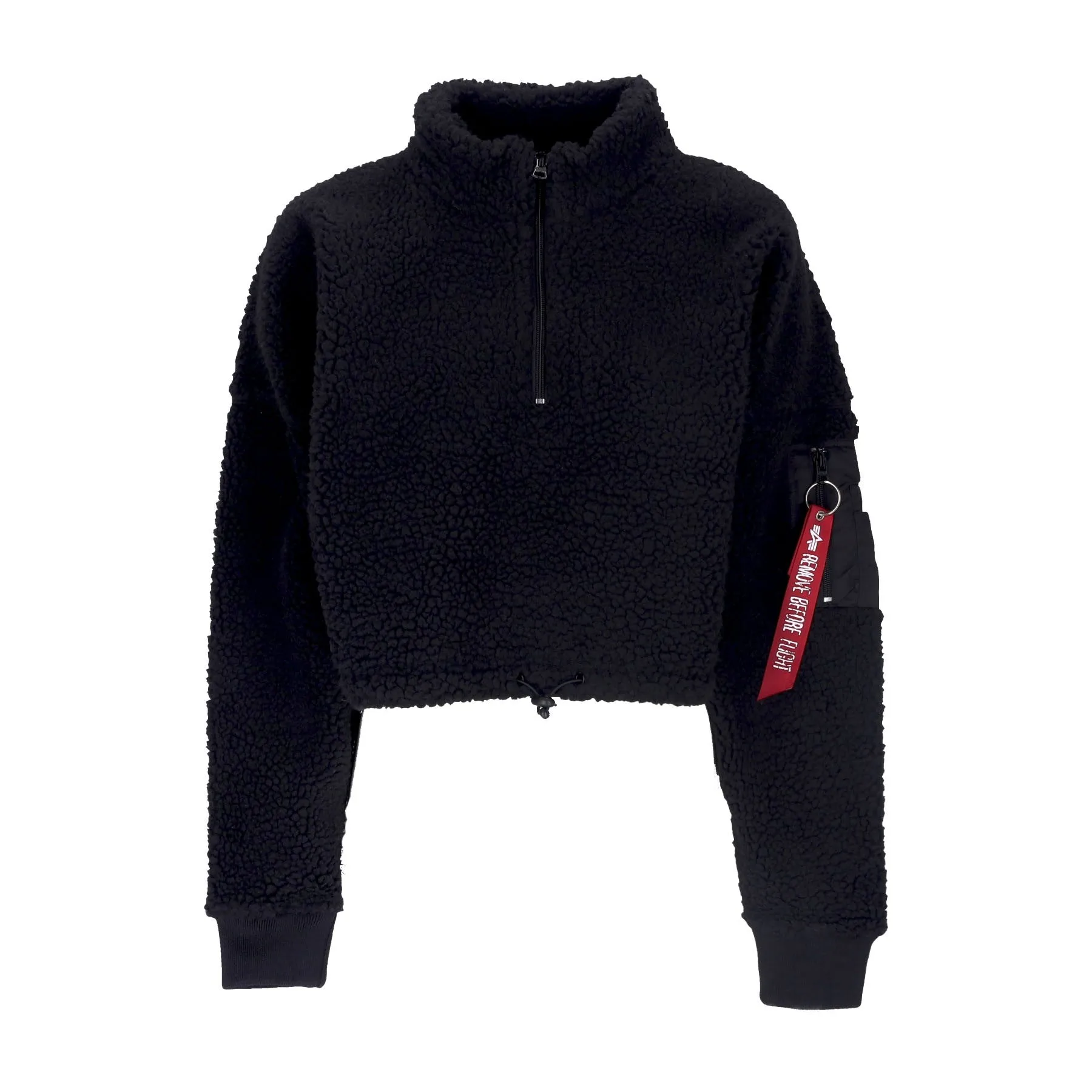 Felpa Collo Alto Corta Donna Teddy Zh Sweater Cos Wmn Black