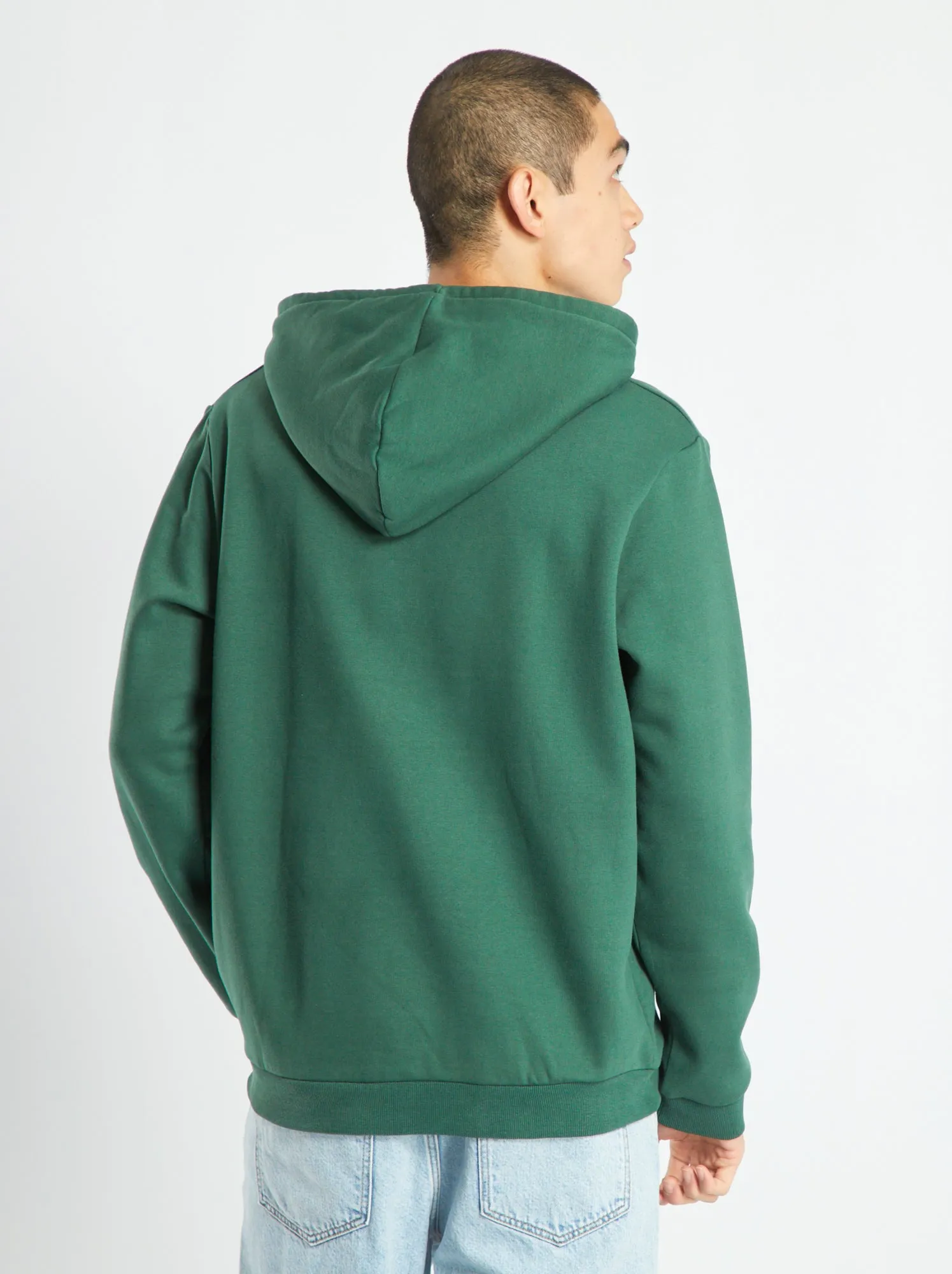 Felpa con cappuccio e tasca a marsupio - VERDE