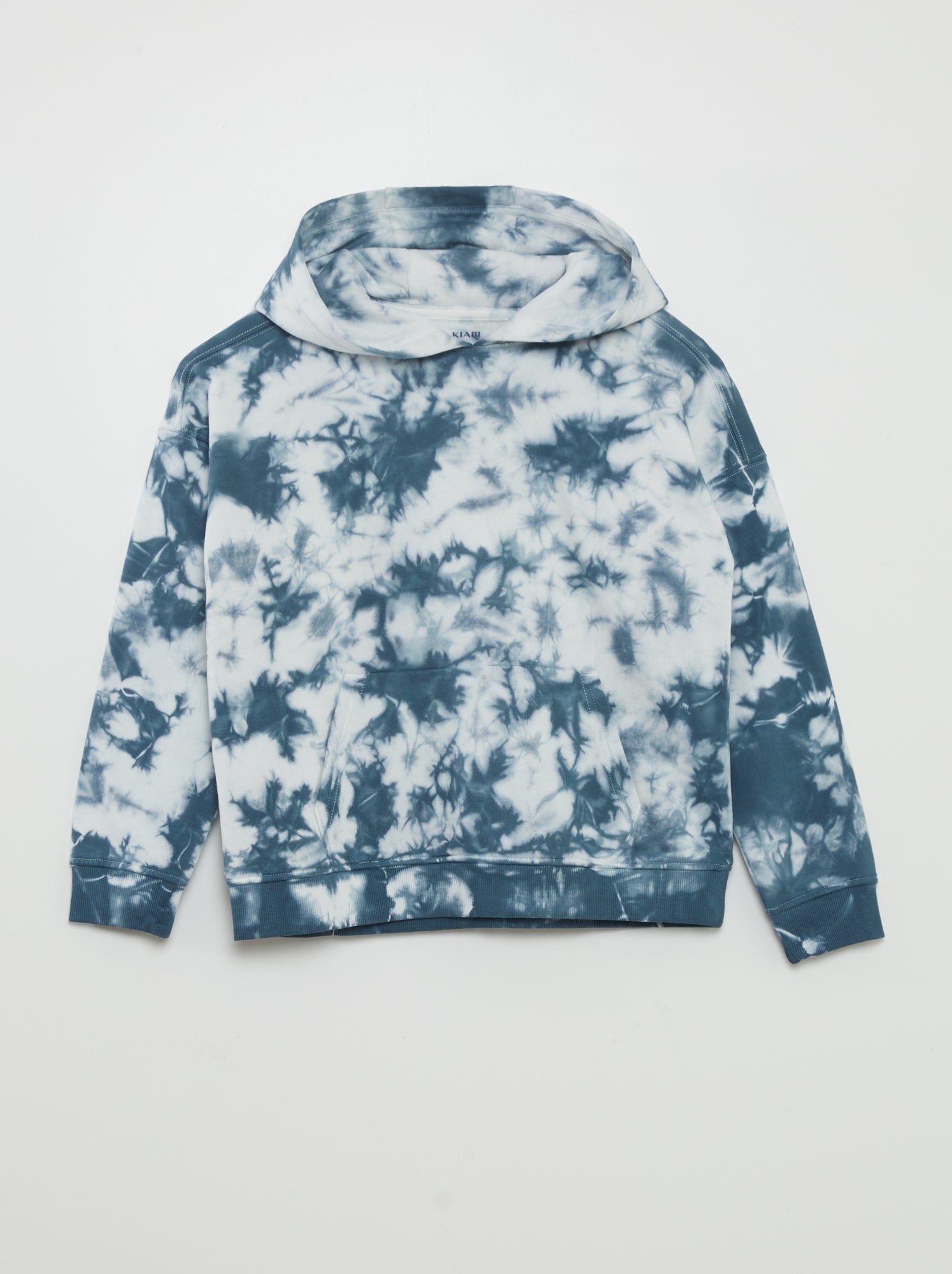 Felpa con cappuccio effetto tie and dye - BLU